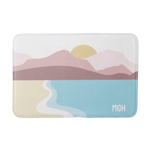 Aangepaste monogram Natuur illustratie Badmat (Voorkant)
