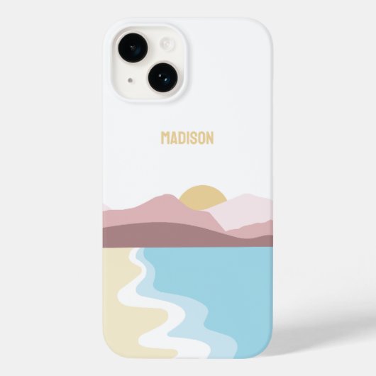 Aangepaste monogram Natuur illustratie Case-Mate iPhone Case (Achterkant)