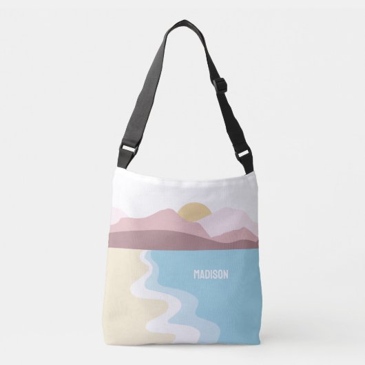 Aangepaste monogram Natuur illustratie Crossbody Tas (Voorkant)