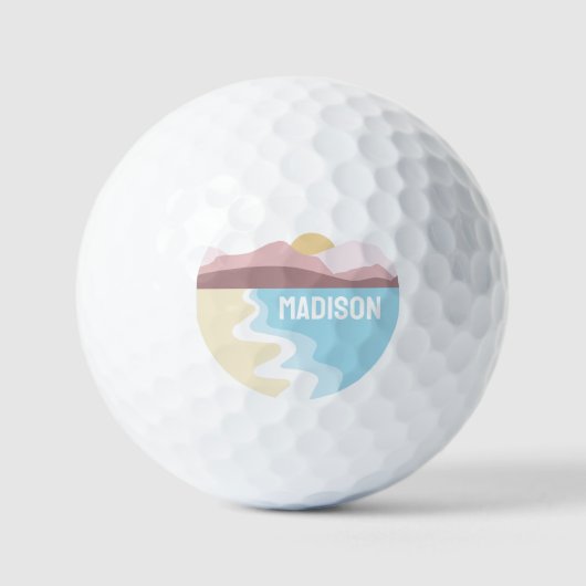 Aangepaste monogram Natuur illustratie Golfballen (Voorkant)