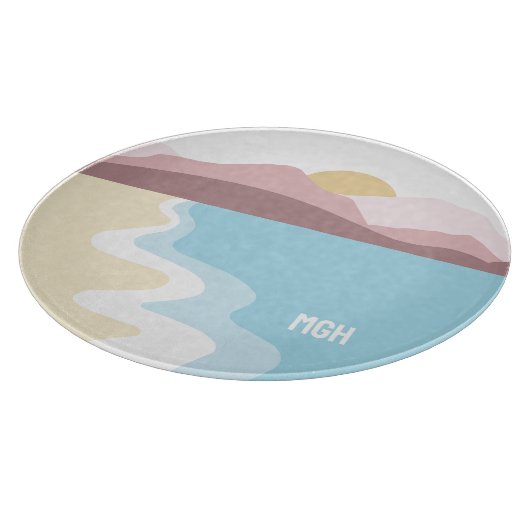 Aangepaste monogram Natuur illustratie Snijplank (Hoek)