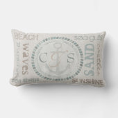 Aangepaste monogram Nautical Beach Lumbar Pillow Kussen (Voorkant)