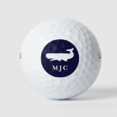 Aangepaste monogram Nautical Navy Blue Classic Golfballen (Voorkant)