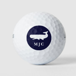 Aangepaste monogram Nautical Navy Blue Classic Golfballen