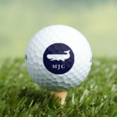 Aangepaste monogram Nautical Navy Blue Classic Golfballen (Insitu Shirt)