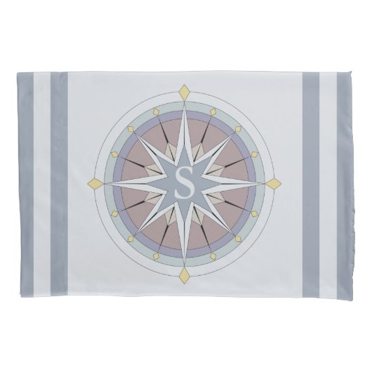 Aangepaste monogram Nautical Style Kussenslopen, R Kussensloop (Voorkant-Links)