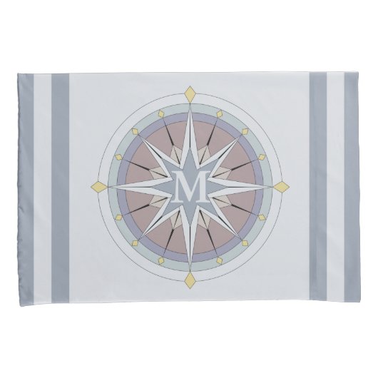 Aangepaste monogram Nautical Style Kussenslopen, R Kussensloop (Voorkant-Rechts)