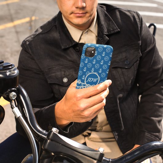 Aangepaste Monogram Nautische iPhone Case Hoesje