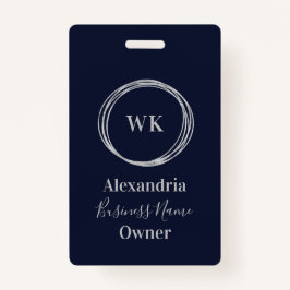 Aangepaste Monogram Navy Gold Naam van de werkneme Badge