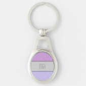 Aangepaste monogram nep glitters glitter sleutelhanger (Voorkant)