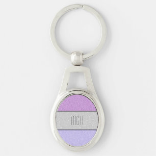 Aangepaste monogram nep glitters glitter sleutelhanger