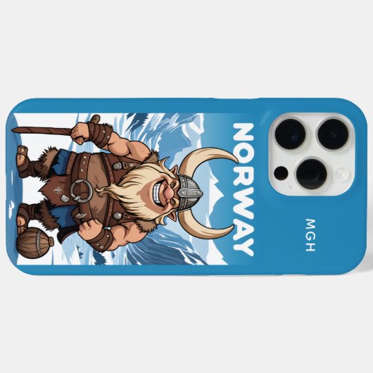 Aangepaste Monogram Noorse Troll Case-Mate iPhone Case (Achterkant (horizontaal))