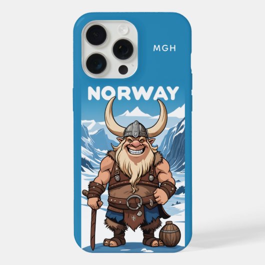 Aangepaste Monogram Noorse Troll iPhone Hoesje (Achterkant)