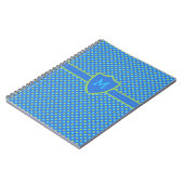 Aangepaste monogram Notitieboek: blauwe polka stip Notitieboek (Linkerzijde)