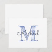 Aangepaste monogram notitiekaartje (Voorkant / Achterkant)