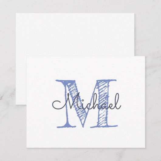 Aangepaste monogram notitiekaartje (Voorkant / Achterkant)