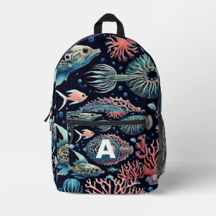 Aangepaste Monogram Ocean Life-rugzak Bedrukte Rugzak