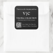 Aangepaste Monogram of Logo QR Code Zwarte Sticker (Tas)