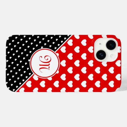 Aangepaste Monogram opvallende kleuren iPhone Hoes (Achterkant (horizontaal))