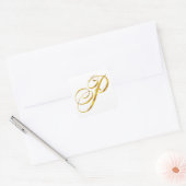Aangepaste Monogram P Faux Gold Folie Monogrammen Vierkante Sticker (Envelop)