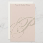 Aangepaste monogram P Stationery Briefpapier (Voorkant / Achterkant)