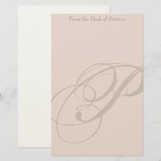 Aangepaste monogram P Stationery Briefpapier (Voorkant / Achterkant)