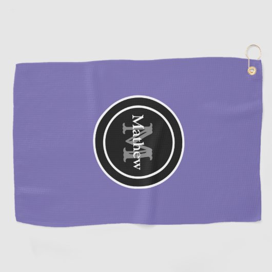 Aangepaste monogram Paarse Golfhanddoek (Horizontaal)