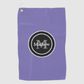 Aangepaste monogram Paarse Golfhanddoek (Voorkant)