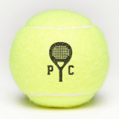 Aangepaste monogram padel tennisballen met initial (Voorkant)