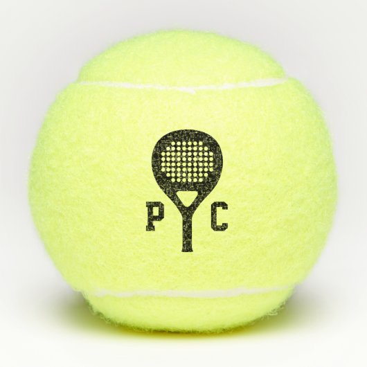 Aangepaste monogram padel tennisballen met initial (Voorkant)