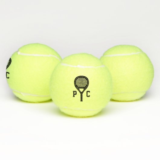 Aangepaste monogram padel tennisballen met initial (Multi)