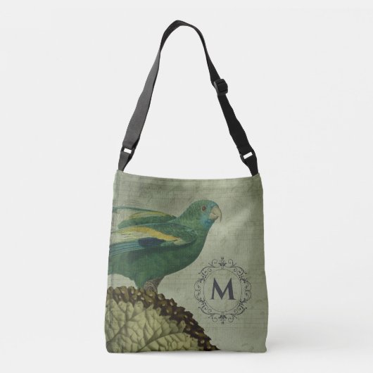 Aangepaste monogram papegaai crossbody tas (Achterkant)