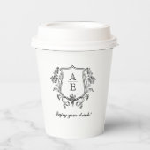 Aangepaste Monogram Papieren Cup Trouwdecor Bekers (Voorkant)