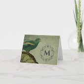 Aangepaste monogram parrot notitiekaartje (Voorkant)