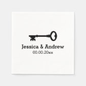 Aangepaste monogram partij servetten met  sleutel (Voorkant)