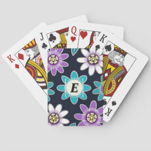 Aangepaste Monogram Passion Flower Poker Kaarten