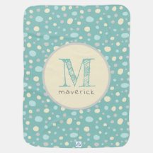 Aangepaste monogram pasta Mint Yellow Cute Spots