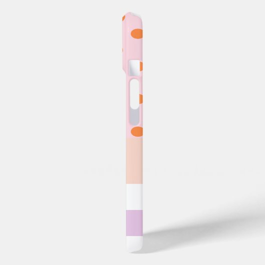 Aangepaste Monogram Pastel Polka Dot Lila Check Ca Case-Mate iPhone Case (Achterkant / Links)