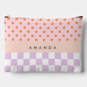 Aangepaste Monogram Pastel Polka Dot Lila Check Ca Etui (Voorkant)