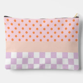 Aangepaste Monogram Pastel Polka Dot Lila Check Ca Etui (Achterkant)