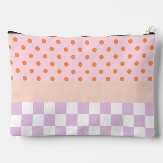 Aangepaste Monogram Pastel Polka Dot Lila Check Ca Etui (Achterkant)