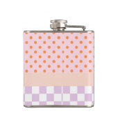 Aangepaste Monogram Pastel Polka Dot Lila Check Ca Heupfles (Achterkant)