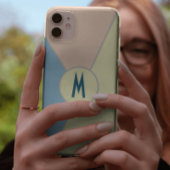 Aangepaste Monogram Pastelblauw & Roze Kleurblok Case-Mate iPhone Case