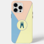 Aangepaste Monogram Pastelblauw & Roze Kleurblok Case-Mate iPhone Case (Achterkant)
