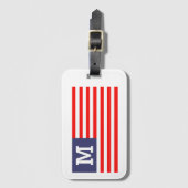 Aangepaste monogram patriottische Amerikaanse vlag Bagagelabel (Voorkant (verticaal))