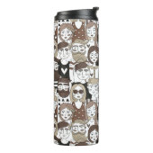 Aangepaste monogram patroonmonogram Hipster Patroo Thermosbeker (Gedraaid links)