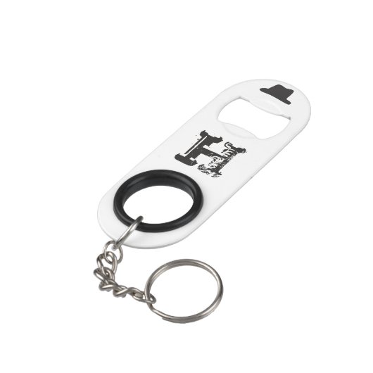 Aangepaste monogram Pet Sleutelhanger Flessenopener (Achterkant Gekanteld)