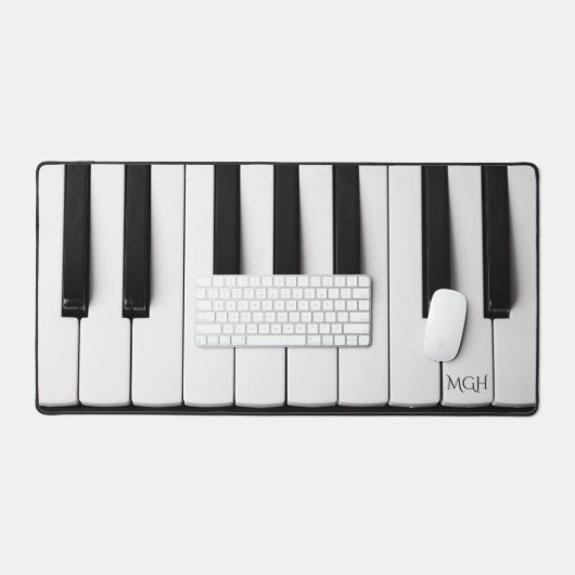 Aangepaste Monogram Piano Keys Bureaumat (Keyboard & Muis)