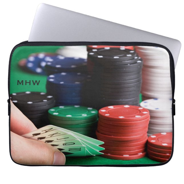 Aangepaste monogram POKER laptop mouwen Sleeve (Voorkant)