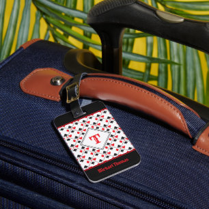 Aangepaste monogram poker-spelkaart bagagelabel